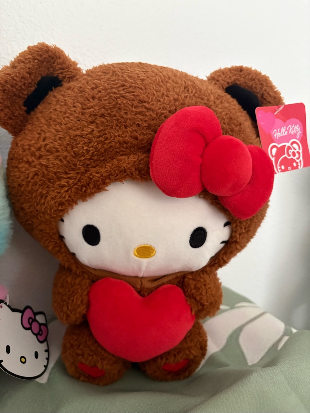 Hello Kitty Brown Bear Plush with Red Heart